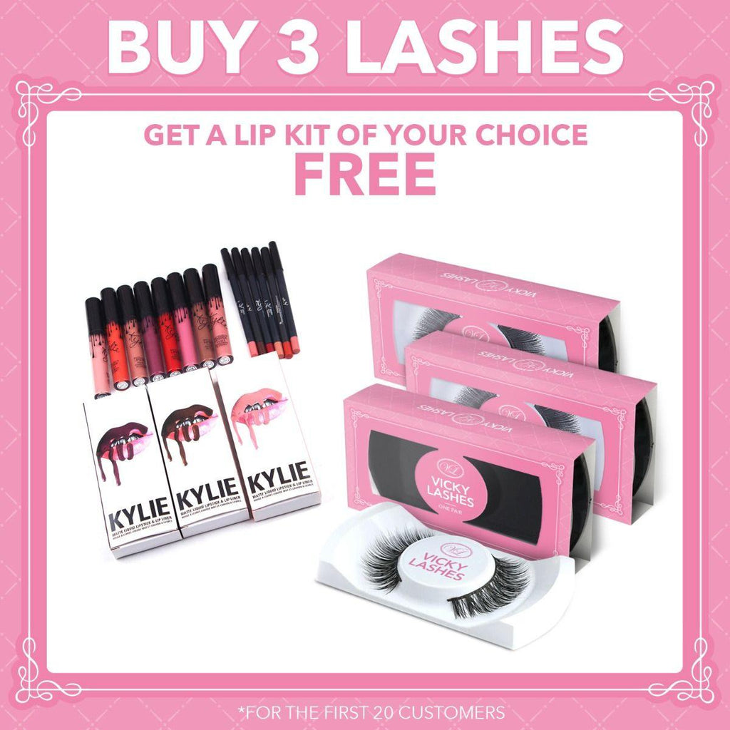 3 GLAM AND 1 KYLIE LIP KIT - Vicky Lashes